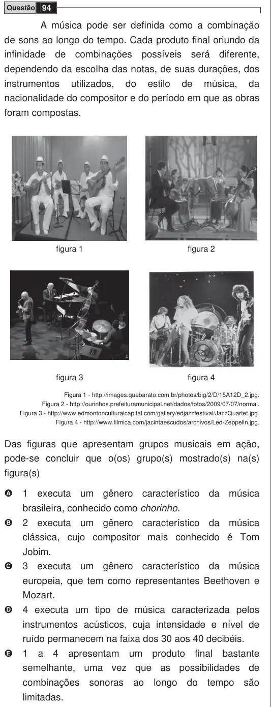 Imagem da questão 94 do ENEM 2009