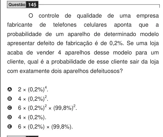 Imagem da questão 145 do ENEM 2009