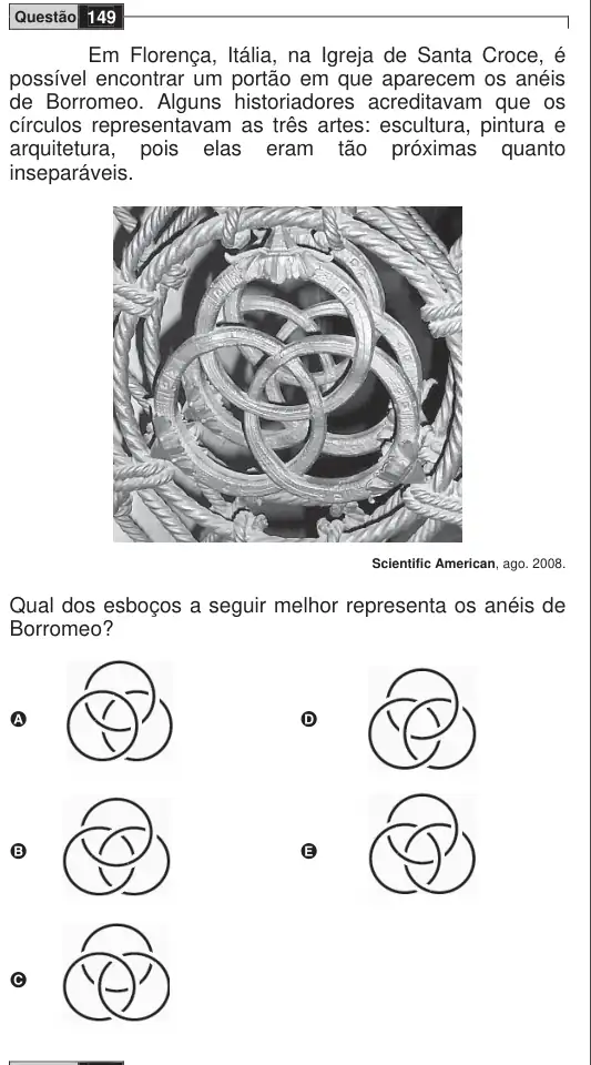 Imagem da questão 149 do ENEM 2009