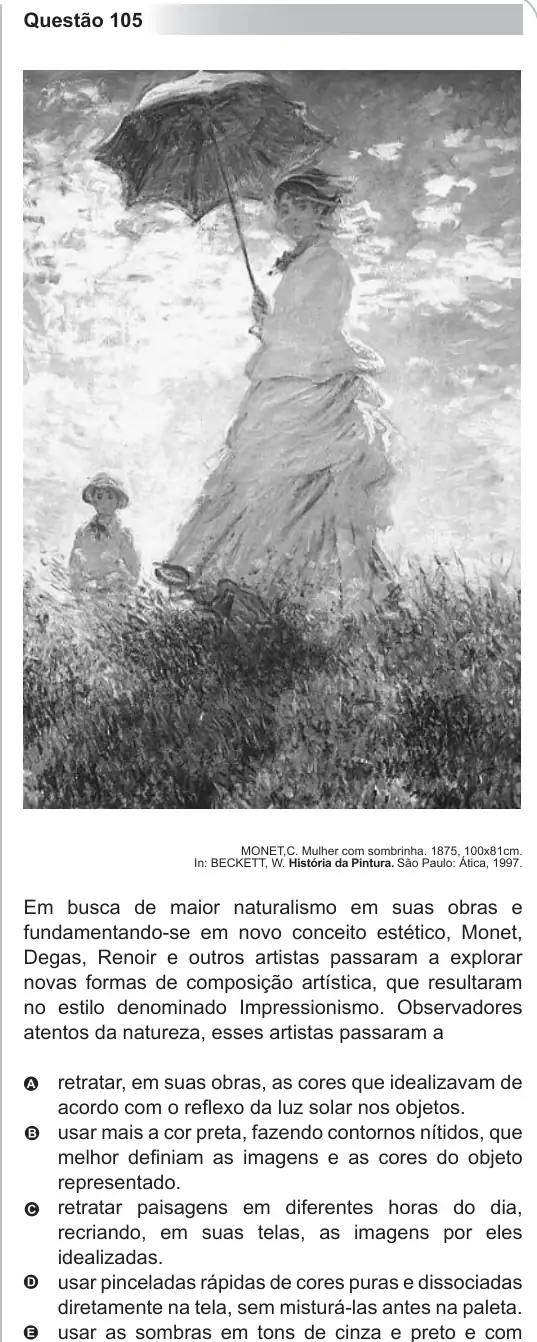 Imagem da questão 105 do ENEM 2010