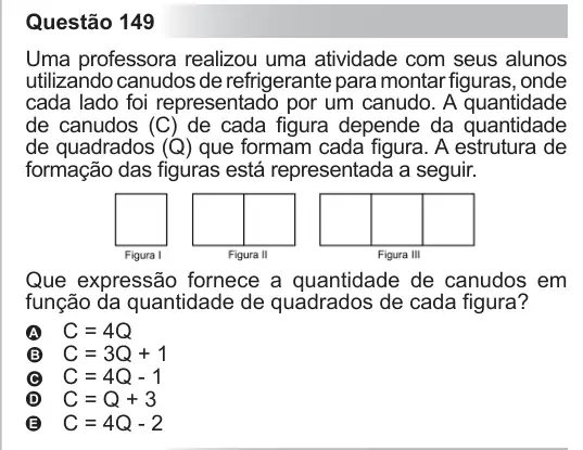 Imagem da questão 149 do ENEM 2010