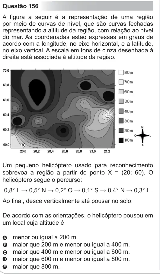 Imagem da questão 156 do ENEM 2010