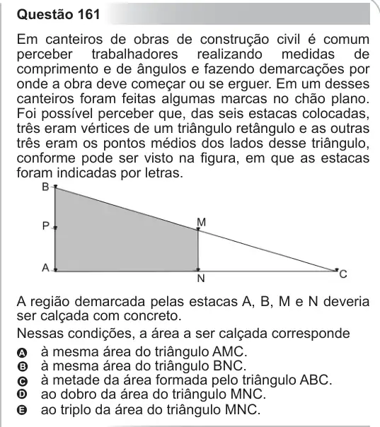 Imagem da questão 161 do ENEM 2010