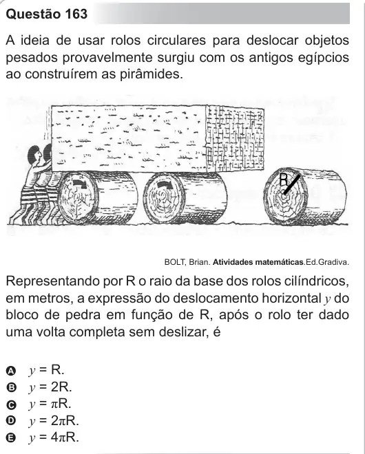 Imagem da questão 163 do ENEM 2010