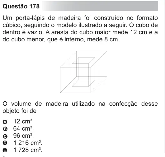 Imagem da questão 178 do ENEM 2010