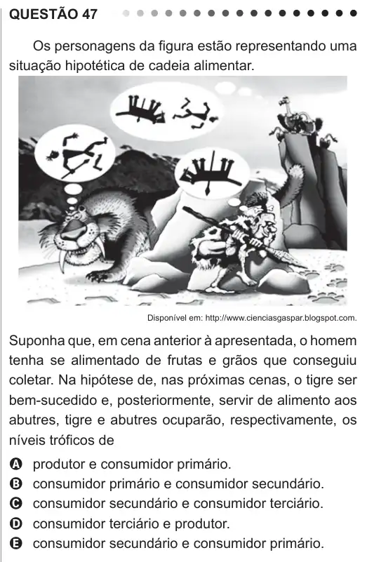 Imagem da questão 47 do ENEM 2011