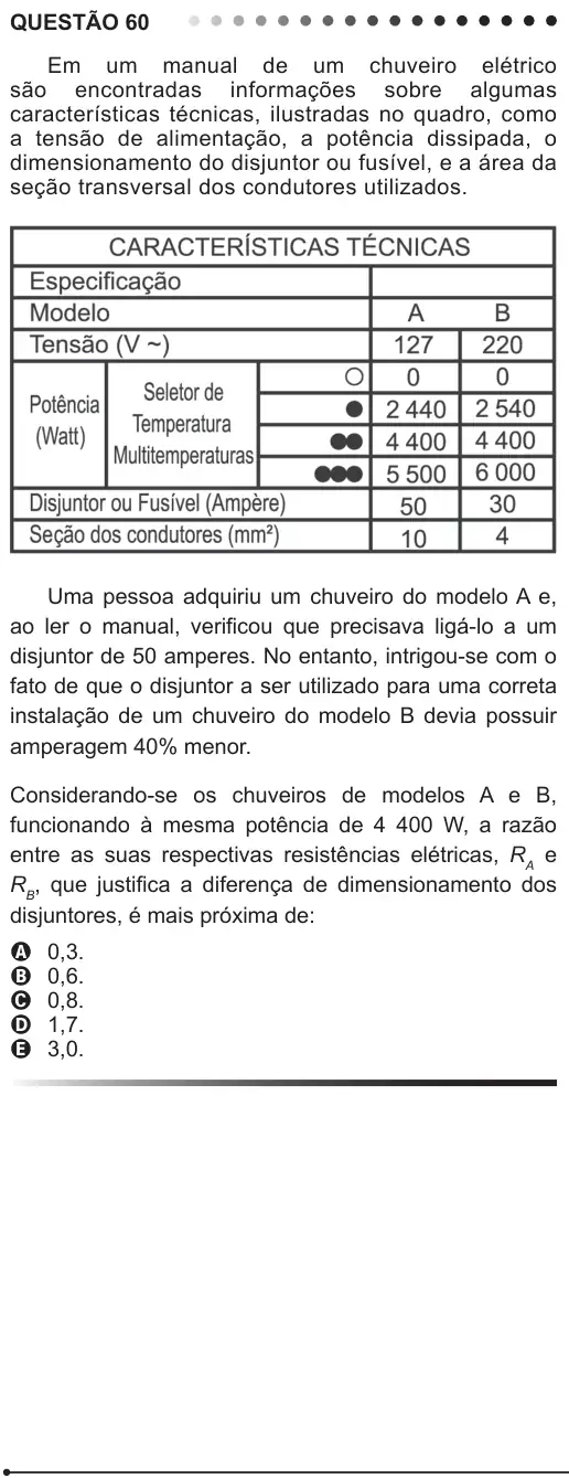 Imagem da questão 60 do ENEM 2011