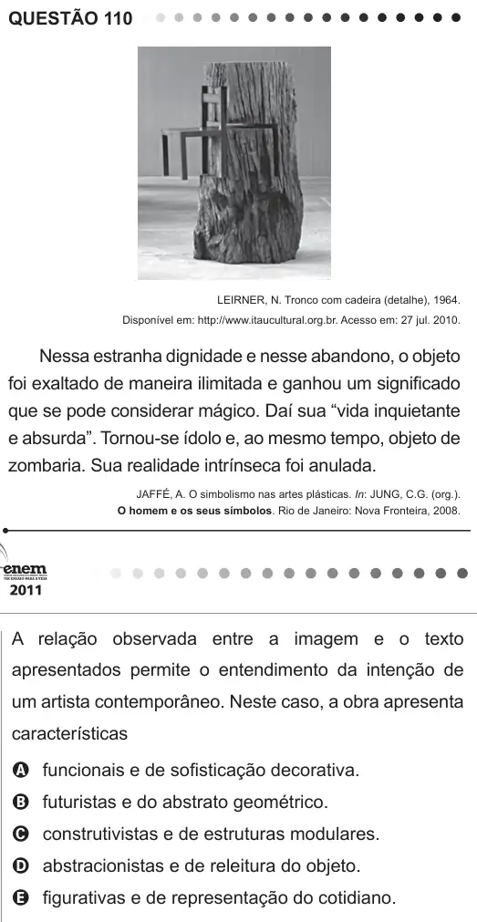 Imagem da questão 110 do ENEM 2011