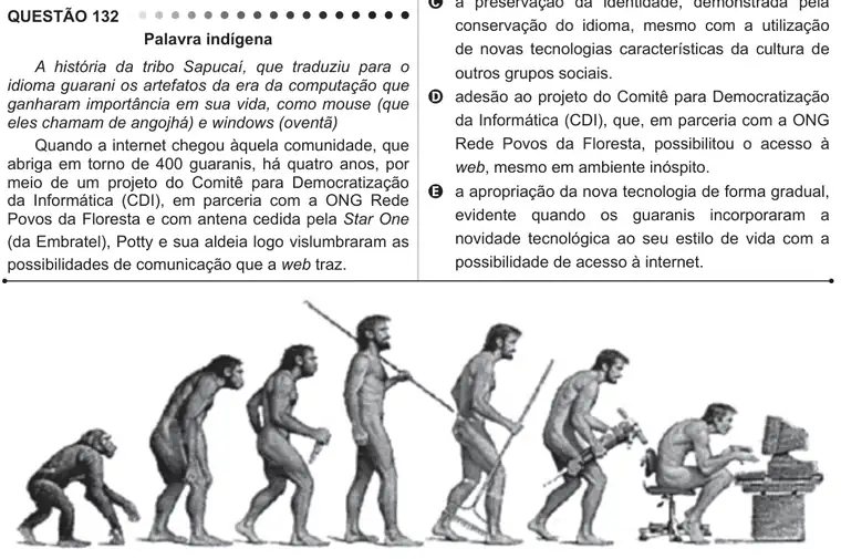 Imagem da questão 132 do ENEM 2011