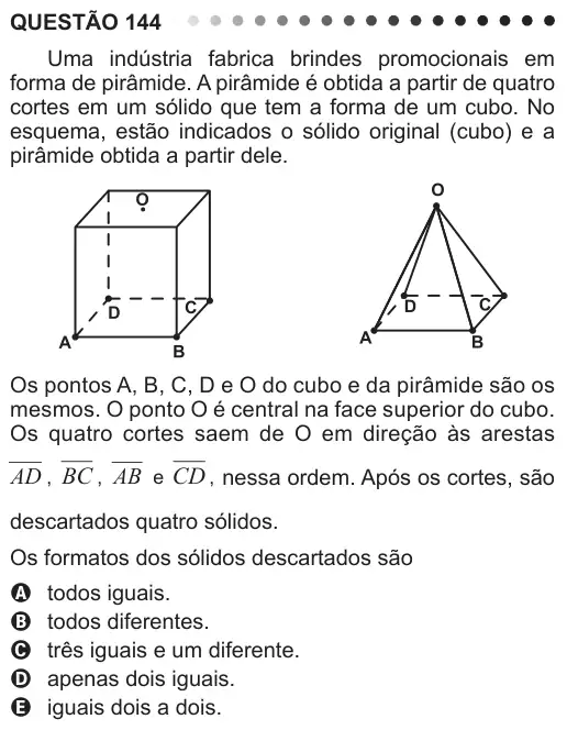 Imagem da questão 144 do ENEM 2011
