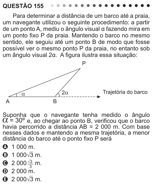 Imagem da questão 155 do ENEM 2011
