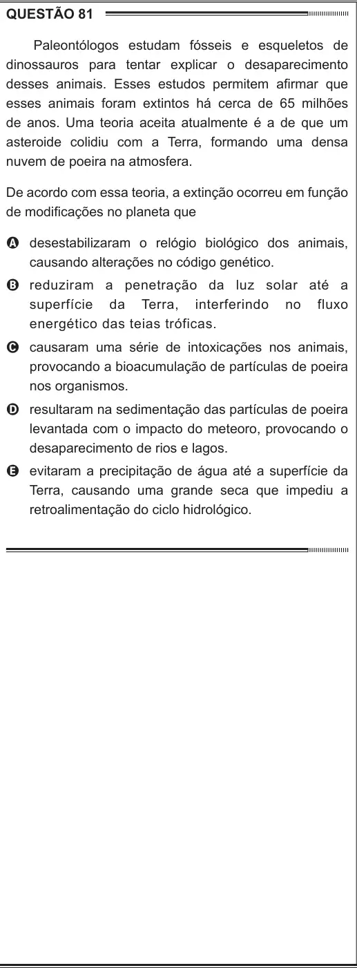 Imagem da questão 81 do ENEM 2012