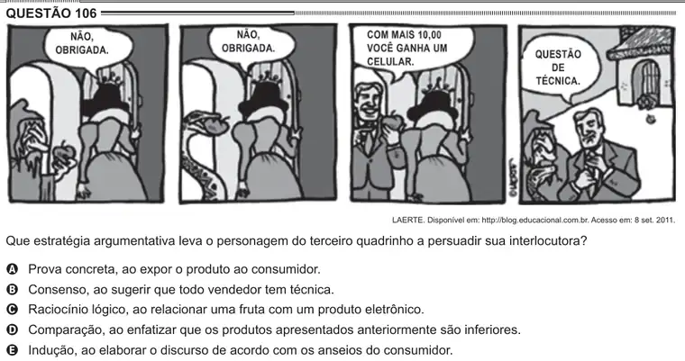 Imagem da questão 106 do ENEM 2012