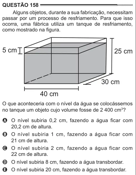 Imagem da questão 158 do ENEM 2012