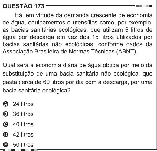 Imagem da questão 173 do ENEM 2012