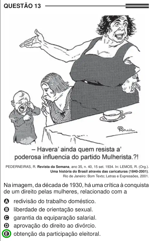 Imagem da questão 13 do ENEM 2013
