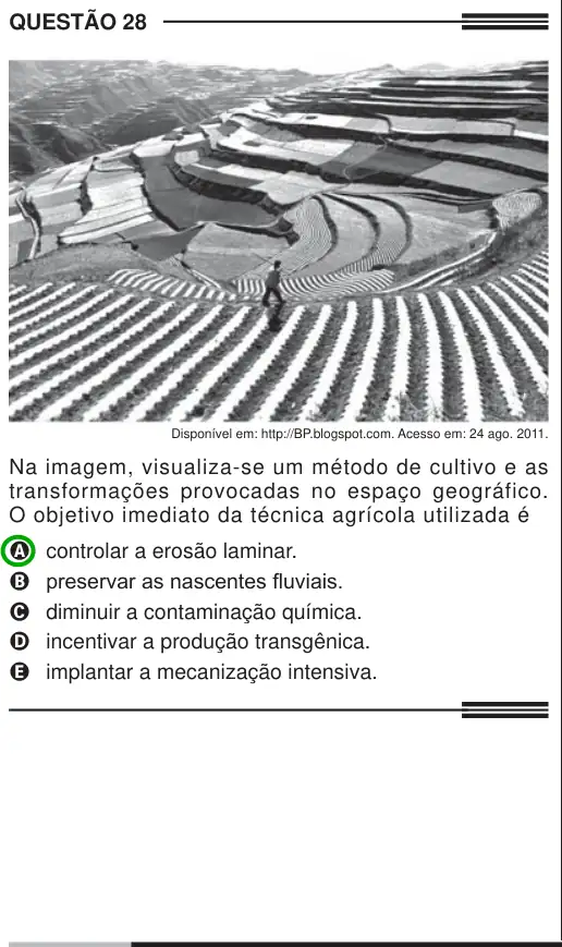 Imagem da questão 28 do ENEM 2013