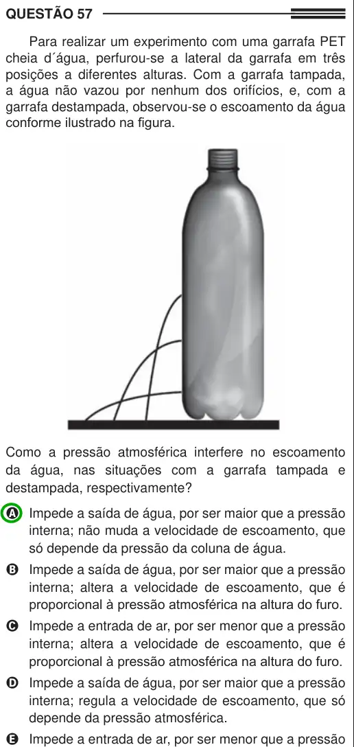 Imagem da questão 57 do ENEM 2013