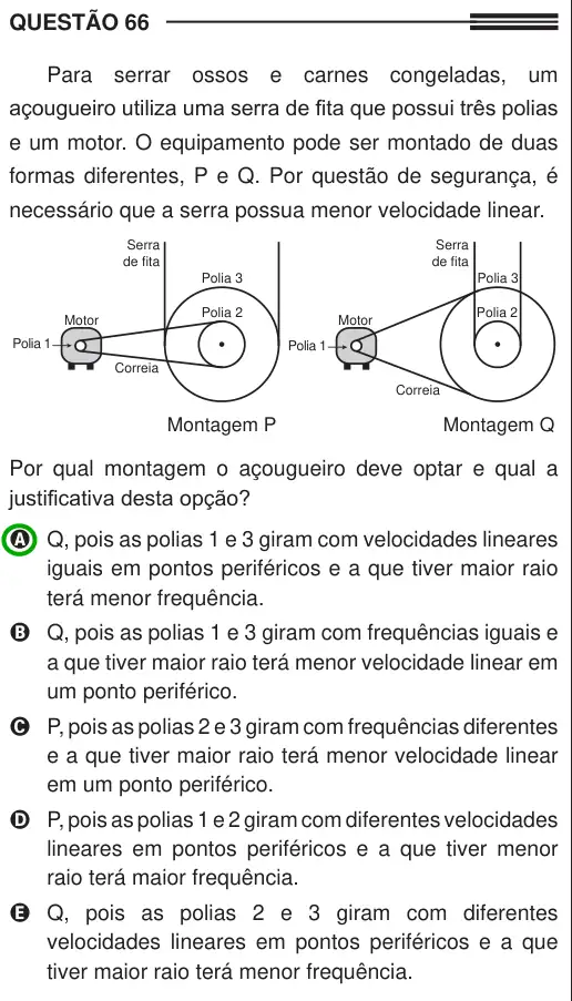 Imagem da questão 66 do ENEM 2013