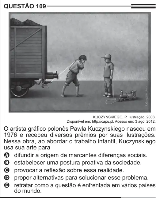 Imagem da questão 109 do ENEM 2013