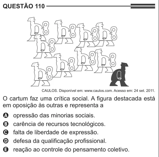 Imagem da questão 110 do ENEM 2013