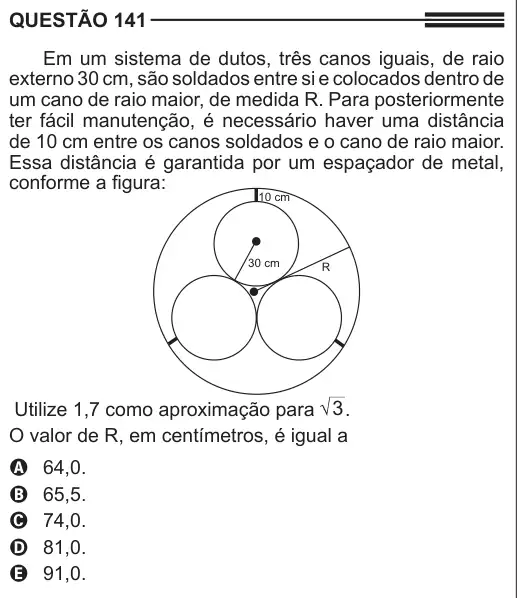 Imagem da questão 141 do ENEM 2013