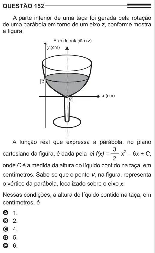 Imagem da questão 152 do ENEM 2013