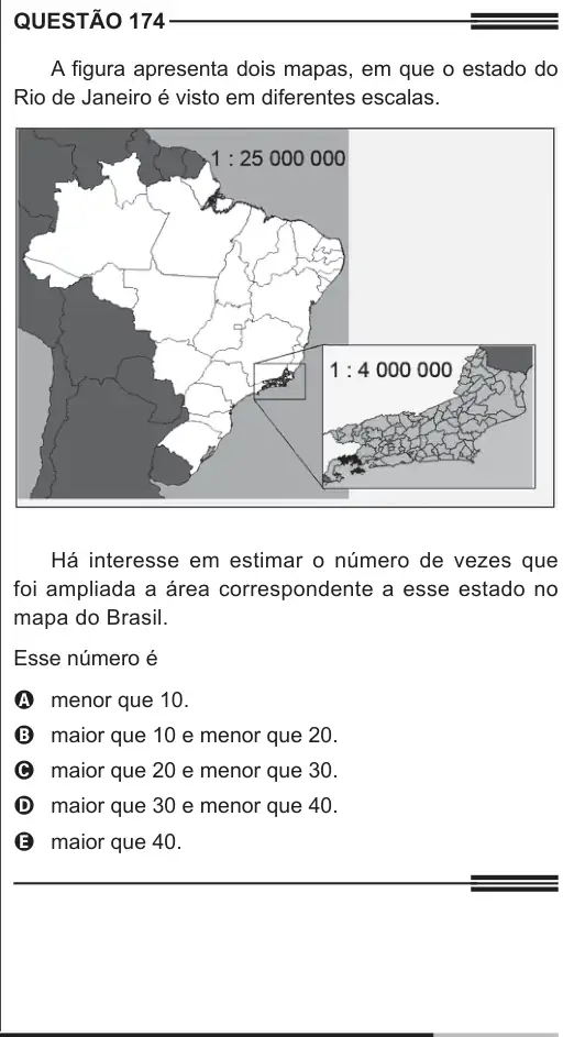 Imagem da questão 174 do ENEM 2013