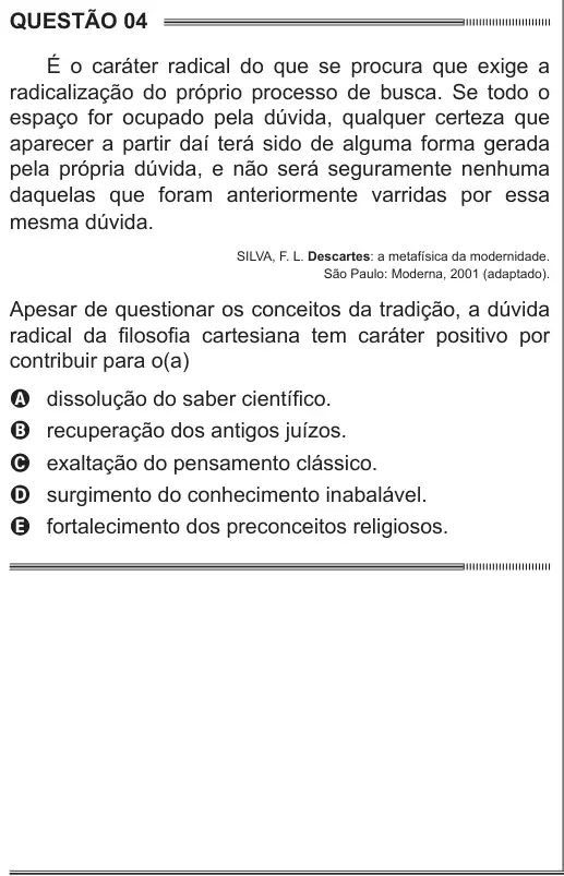 Imagem da questão 4 do ENEM 2014