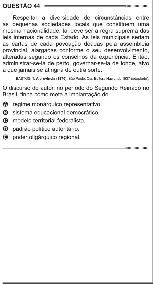 Imagem da questão 44 do ENEM 2014