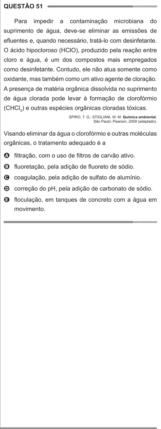 Imagem da questão 51 do ENEM 2014