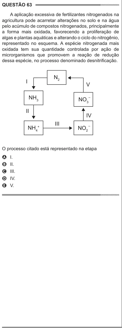 Imagem da questão 63 do ENEM 2014