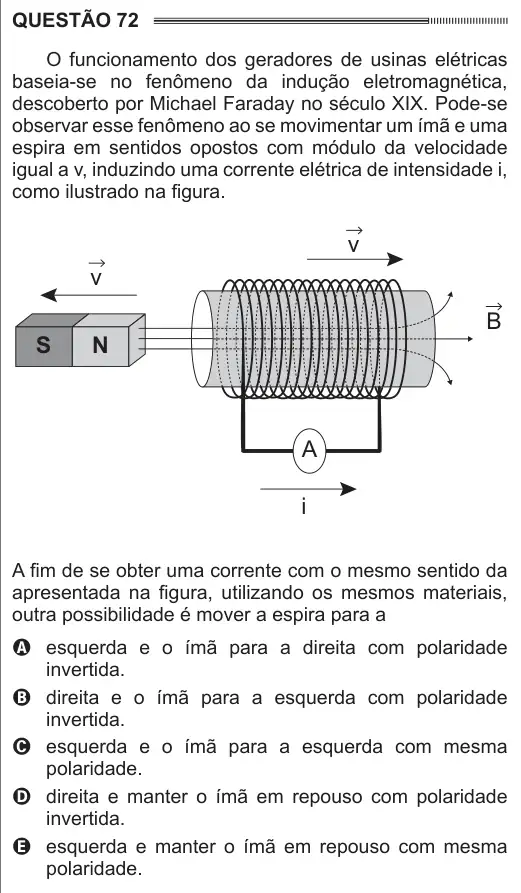 Imagem da questão 72 do ENEM 2014