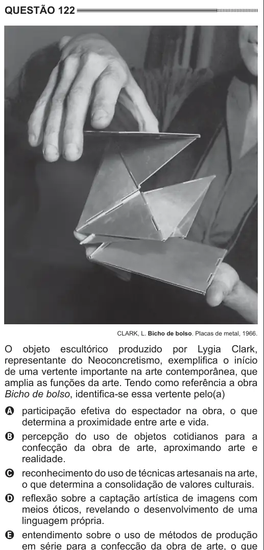 Imagem da questão 122 do ENEM 2014