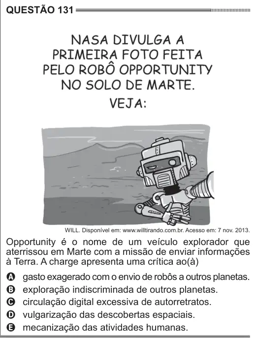 Imagem da questão 131 do ENEM 2014