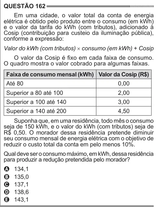 Imagem da questão 162 do ENEM 2014