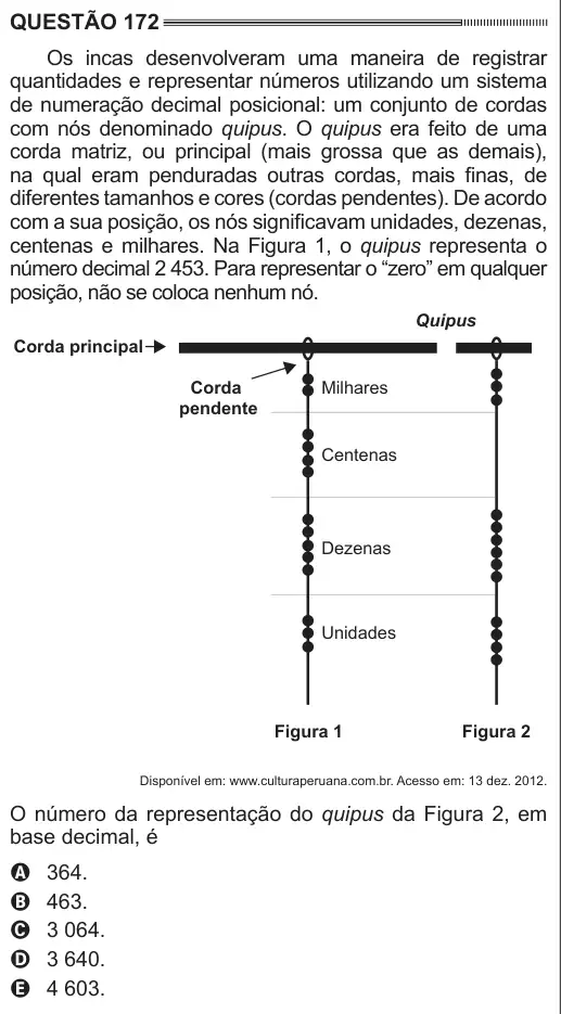 Imagem da questão 172 do ENEM 2014