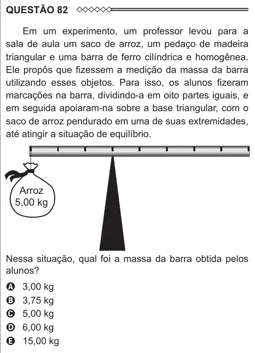 Imagem da questão 82 do ENEM 2015