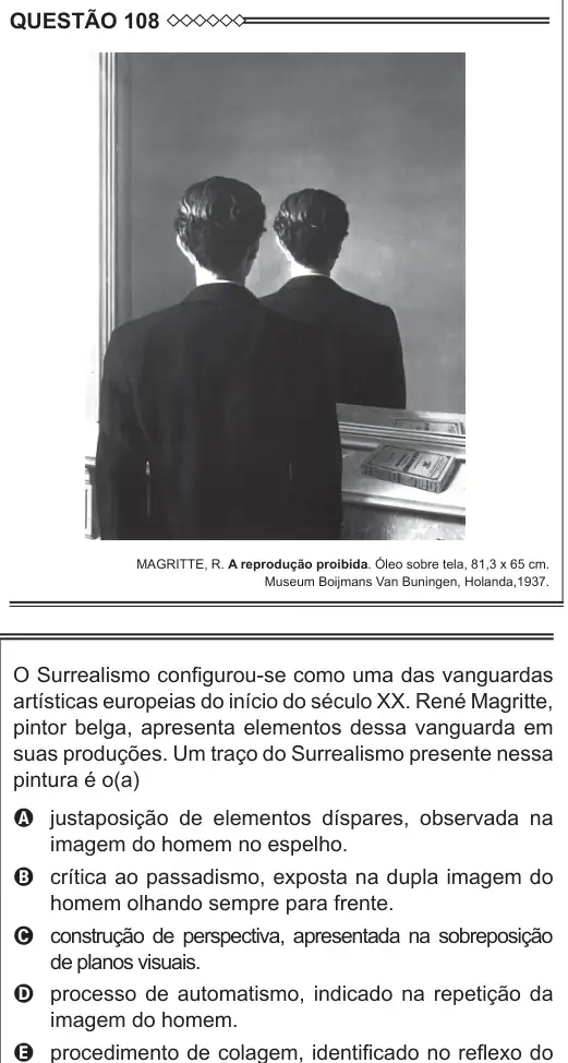 Imagem da questão 108 do ENEM 2015
