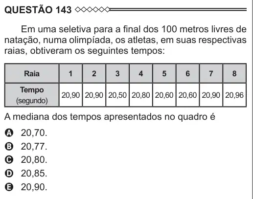 Imagem da questão 143 do ENEM 2015