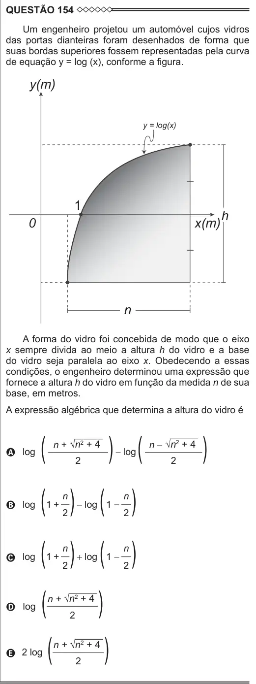 Imagem da questão 154 do ENEM 2015