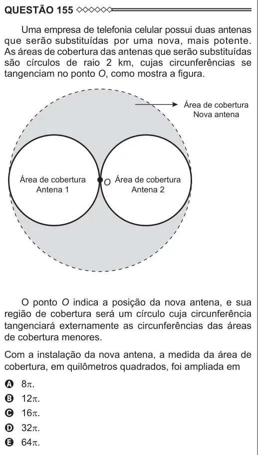 Imagem da questão 155 do ENEM 2015