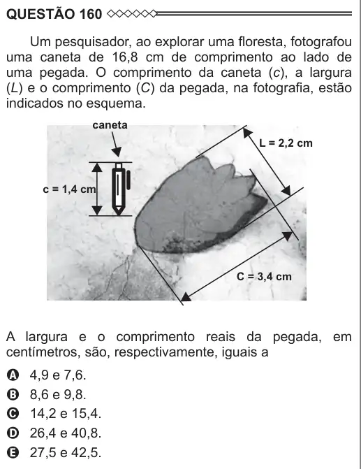 Imagem da questão 160 do ENEM 2015