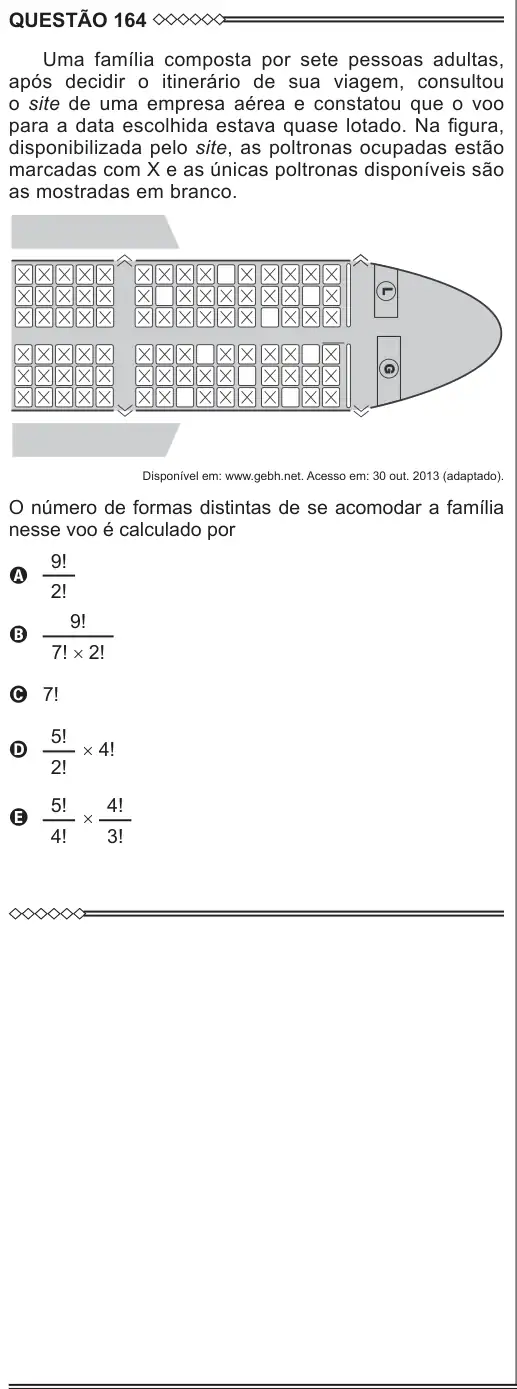 Imagem da questão 164 do ENEM 2015