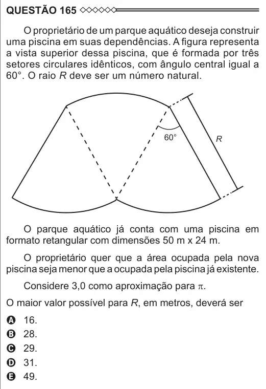 Imagem da questão 165 do ENEM 2015