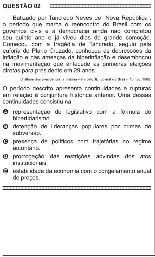 Imagem da questão 2 do ENEM 2016