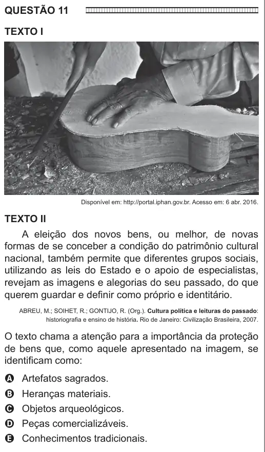 Imagem da questão 11 do ENEM 2016