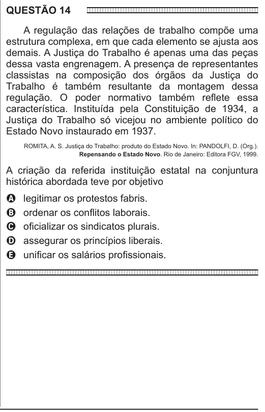 Imagem da questão 14 do ENEM 2016