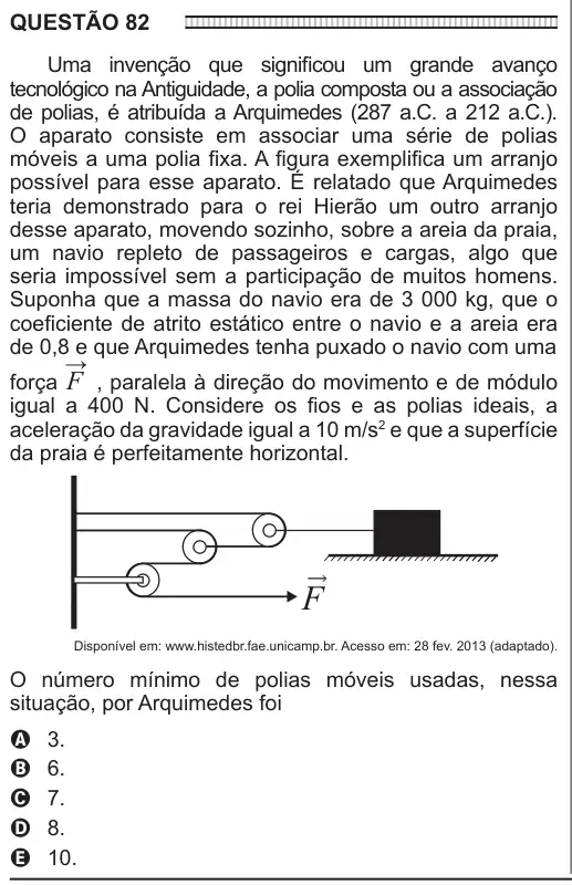 Imagem da questão 82 do ENEM 2016