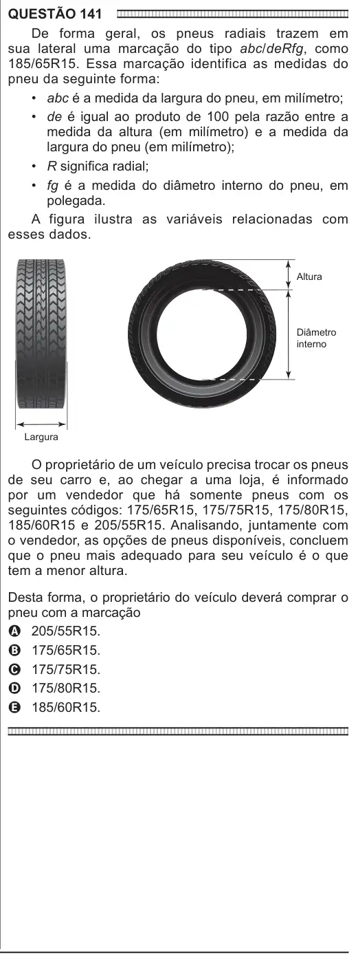 Imagem da questão 141 do ENEM 2016